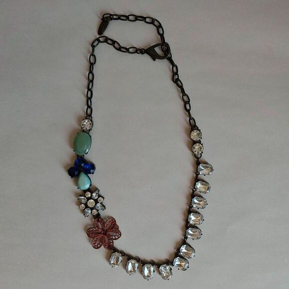 Plunder Crystal Statement Necklace Earrings Set Floral Briolette Jewelry Gift - Picture 6 of 16